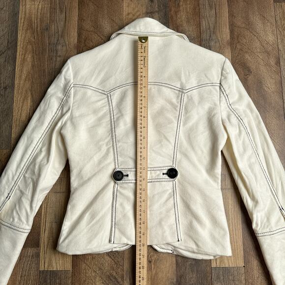 Vintage Y2K Bebe Jacket Women's Size 8 White Military Party 4288 - Picture 9 of 13